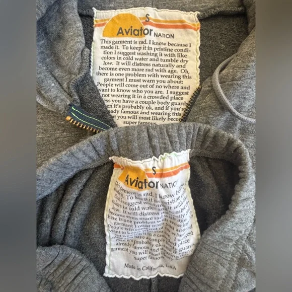 Aviator Nation Gray Hoodie and Sweatpants Set - Picture 3 of 9